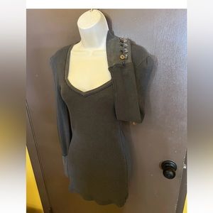Free People Gray Long Sleeve Top